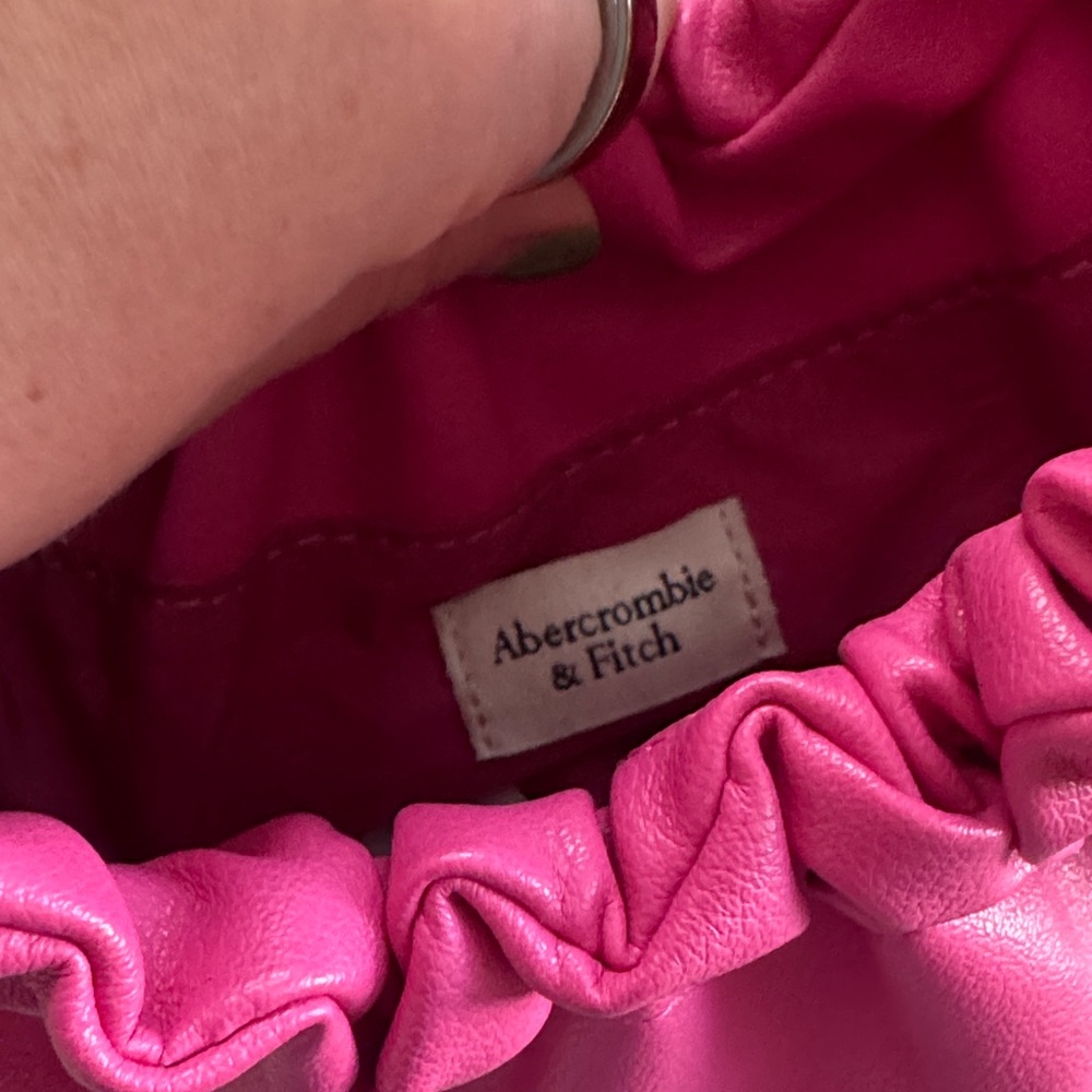 Abercrombie & Fitch Hot Pink Ruched Handle Mini Bag - Picture 2 of 5